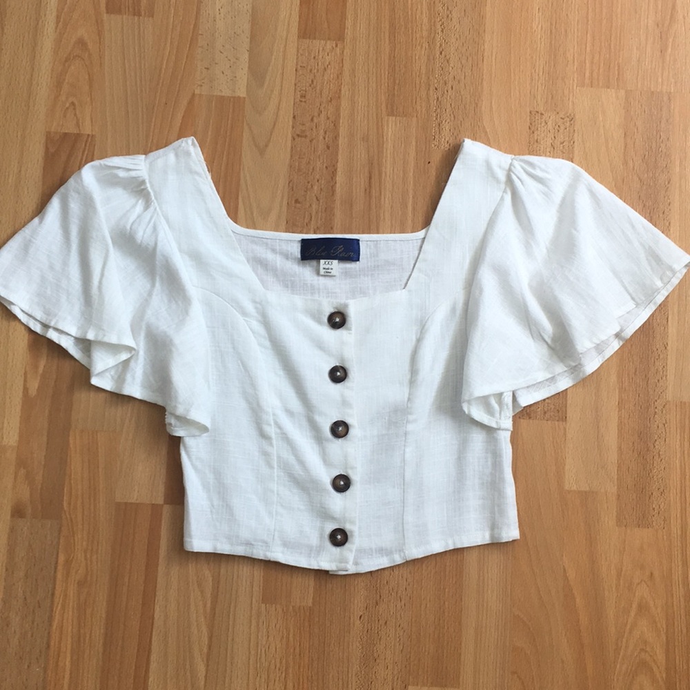 Cropped square neck top